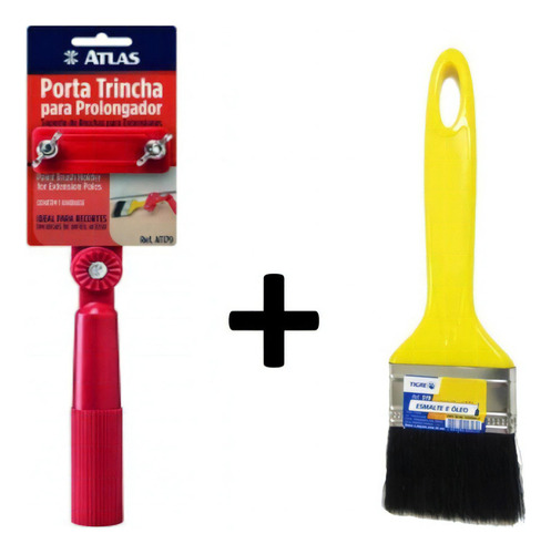 Kit Suporte Prolongador Pintura Porta Pincel Atlas + Trincha