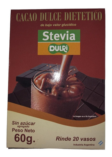 Pack X 3 Cacao Dulce Con Stevia - Dulri S/azúcar X 60 Grs