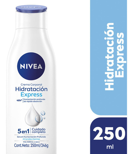 Crema Corporal Nivea Hidratación Express Normal A Seca 250ml