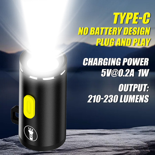 Mini Linterna Tipo C, Usb C, Iluminación Led De Alto Brillo