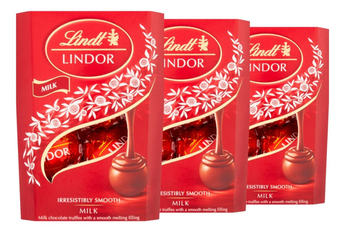 3 Caixas De 37g, Bombons De Chocolate Suiço, Lindt Lindor