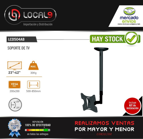 Soporte Tv Lcd Led De Techo Extensible 32 40 Pulgadas