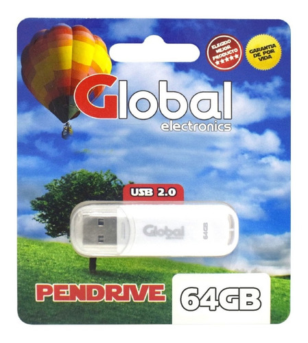 Pendrive Global Usb 64 Gb 2.0 C/ Capuchón