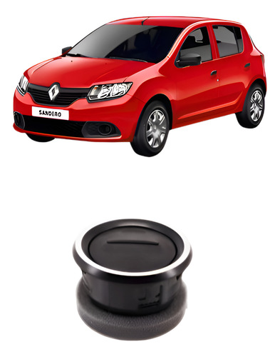 Difusor Ar Sandero Logan 2015 A 2020 Com Aro Prata