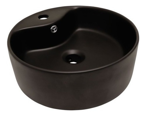 Lavabo Ovalin Redondo Negro Mate Con Orificio P/monomando Color Negro matte