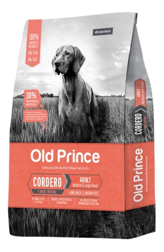 Alimento Old Prince Proteínas Noveles perro adulto de raza pequeña sabor cordero para perro adulto de raza mediana y grande sabor cordero en bolsa de 3 kg