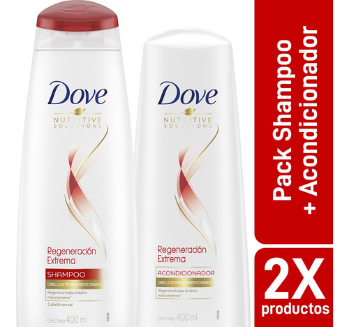 Imagen 1 de 2 de Dove Pack Shampoo Y Acond Regeneración Extrema 400ml