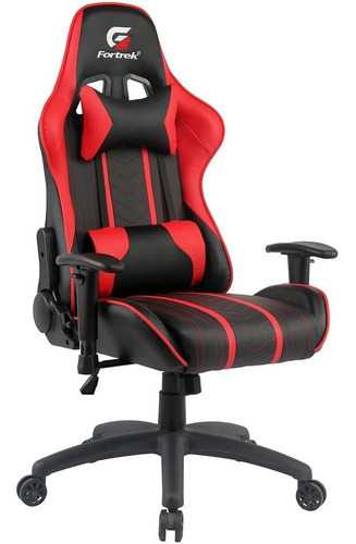 Cadeira Gamer Black Hawk Fortrek Cor Preto/vermelho Cor Vermelho Material do estofamento Couro sintético