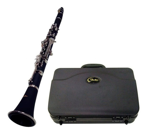 Clarinete Shelter Sft6402 Niquelado Bb Com Hard Case