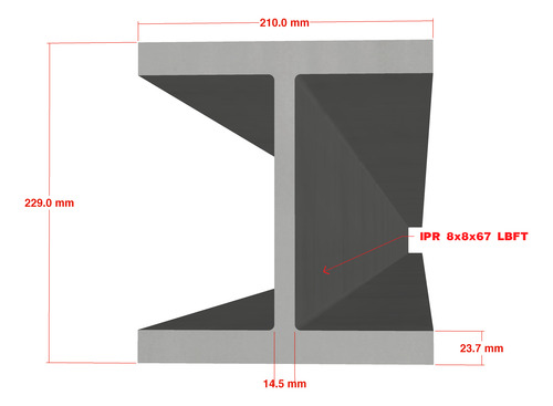 Viga Ipr 8 X 8 X 99.7 Kg/ml En 12.20 M Acero Estructural