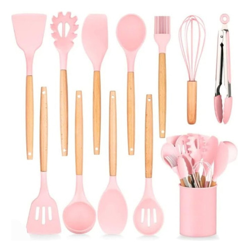Set 11 Utensillos De Cocina Antiadherentes De Silicona