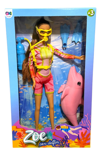 Muñeca Zoe Bajo El Mar Con Mascota