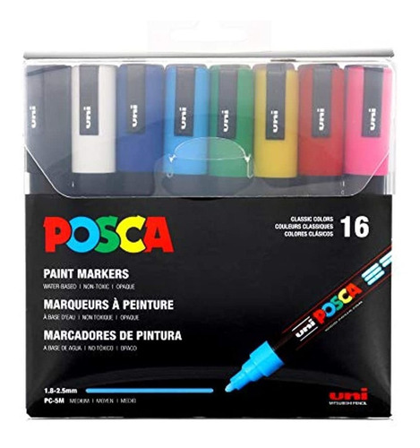 Marcador Posca Pintura Acrilica Set 16color Med