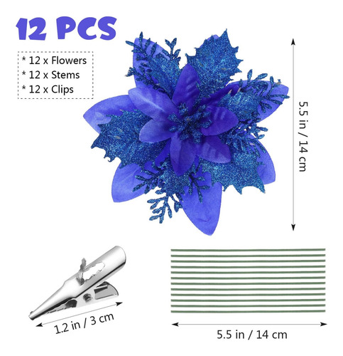 12 Flores De Nochebuena De Navidad, Flores De Nochebuena