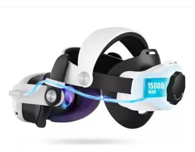 Para Oculus Quest 3/3s Faixa De Cabeça Com Baterias De 15000 Branco