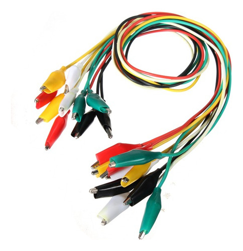 Pack 5 Cables Caimán Cocodrilo De Prueba Testeo Electrónica