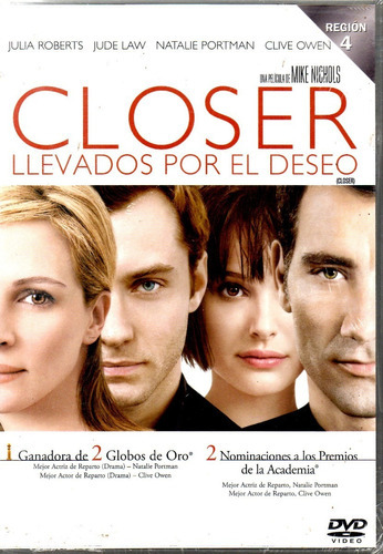 Closer Llevados Por El Deseo - Dvd Nuevo Orig. Cerr