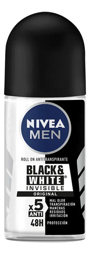 Antitranspirante Roll On Nivea Men Black & White 50ml/52gr