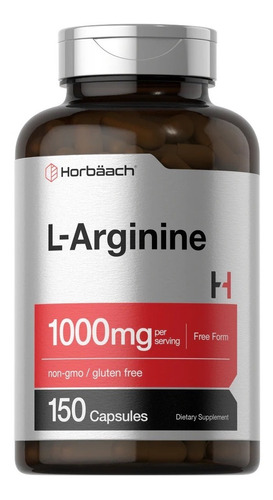 Imagen 1 de 3 de Arginina Horbaach L-arginine 1000 Mg 150 Capsulas