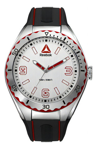 Reloj Reebok Emom 1.0 Steel Rd-emo-g2-s1ib-1r Color de la malla Negro Color del bisel Plateado Color del fondo Blanco