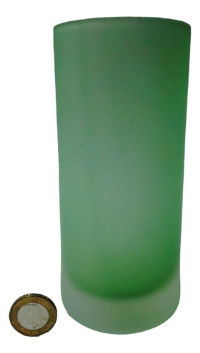 Vaso Grande Cristal Murano Opaco Verde Base Gruesa (Usado)