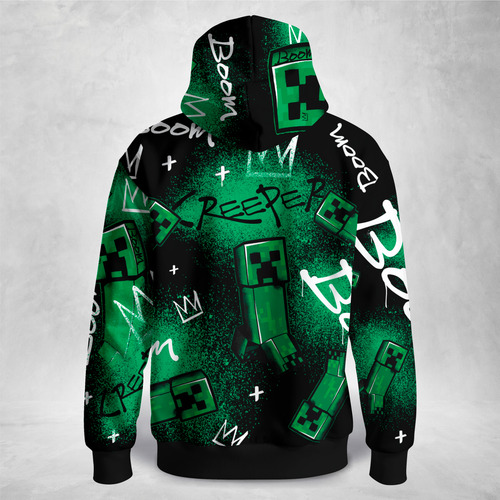 Sudadera Minecraft Creeper Grafitti Swag Infantil Unisex