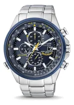 Comprar Reloj Citizen At802054l Ecodrive Crono Color De La Malla Plateado Color Del Bisel Azul Color Del Fondo Azul