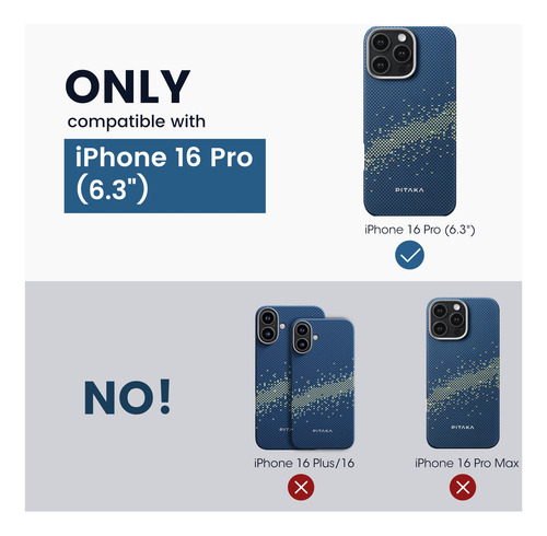 Capa De Telefone Pitaka Para iPhone 16 Pro Compatível Com Ma