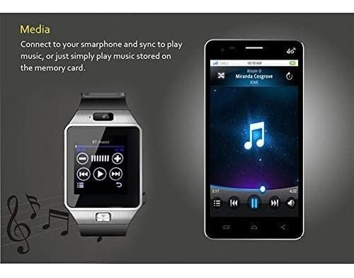 Imagen 9 de 9 de Reloj Inteligente Unisex Padgene Dz09 - Negro C/plata