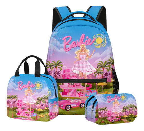 Set De Estuches Para Lápices Barbie Student School Bag