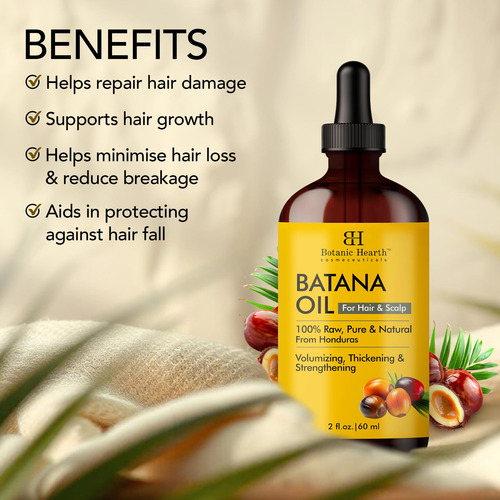 Aceite Capilar Botanic Hearth Raw Batana 100% Puro, 60 Ml, P