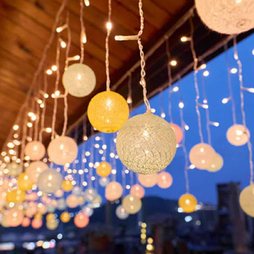 Luces De Cuerda De Globo Luces De Hadas Bolas De Algodón Cue