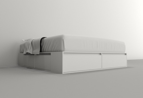 Imagen 3 de 10 de Box De Cama Cajonera + Zapatero Base Somier 1,80/2,00 Blanco
