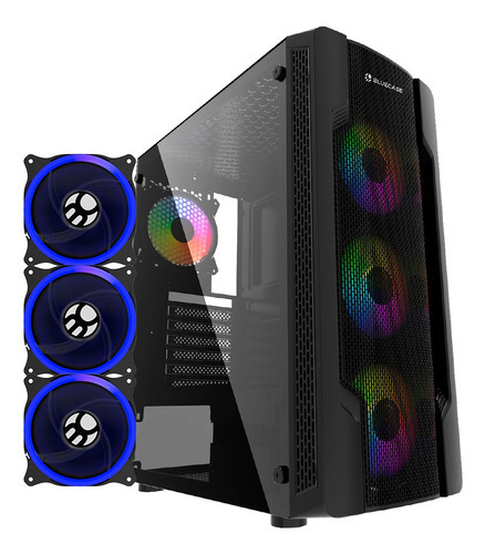 Gabinete Gamer Midtower Bg-031 Mesh Usb 3.0 Vidro S/ Fonte Cor Preto