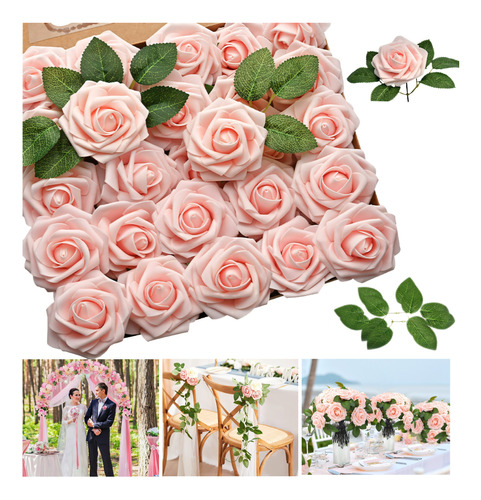 25pcs Rosas Artificiales Decoraciones Fiesta De Boda Flor