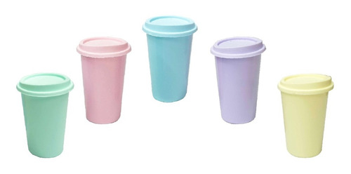 30 Vasos Térmico Brillante Pastel Bpa Free 370ml 