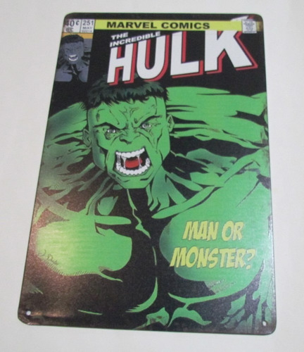  Poster Anuncio Cartel Placa Hulk Comics Decoracion Casa