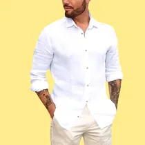 Comprar Camisas Lino Manga Larga De Hombre