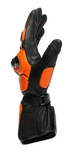 Luva Dainese Impeto Preto - Laranja Couro De Cabra Tamanho M
