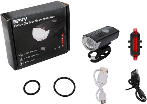 Pack Luces Led Delantera Posterior Recargable Bicicleta