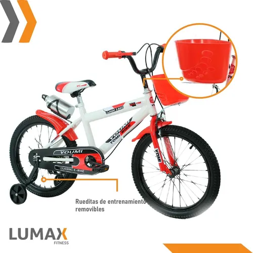 Bicicleta Urbana Infantil Rodada 18 Con Rueditas Y Canasto Env o