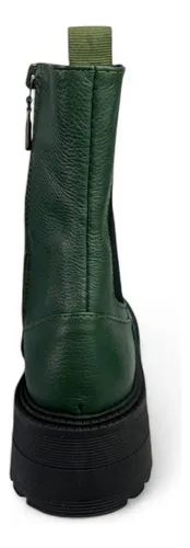 Botas De Cuero Mujer Plataforma Caña Media Moda Casual