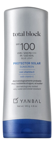 Total Block Protector Solar Jumbo Spf 100 140gr Yanbal