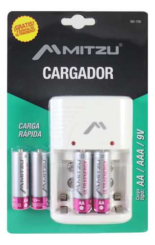 Cargador De Baterias 4 Pilas Aa Recargables 2500ma Mc-700