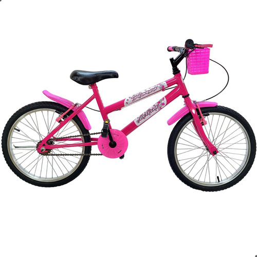 Mountain bike Bike Melissa aro 20 1v freios v-brake cor rosa com descanso lateral