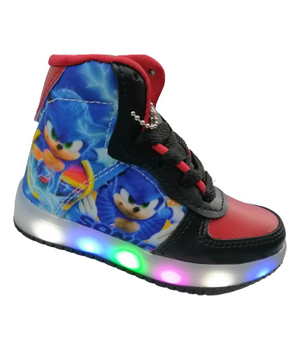 Tenis Zapatos Botas Zapatilla Personajes Sonic Luces Niño