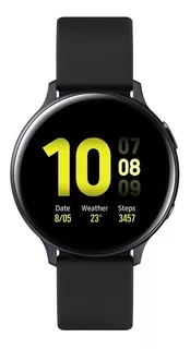 Samsung Galaxy Watch Active2 (Bluetooth) 1.4" caja 44mm de aluminio aqua black, malla aqua black de fluoroelastómero y bisel aqua black SM-R820
