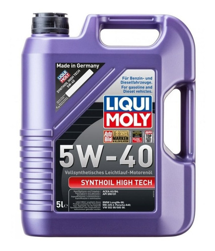 Aceite Liqui Moly Synthoil High Tech 5w40 5 Litros