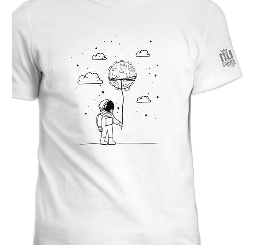 Camisetas Estampada Astronauta Dibujo Hombre Ink