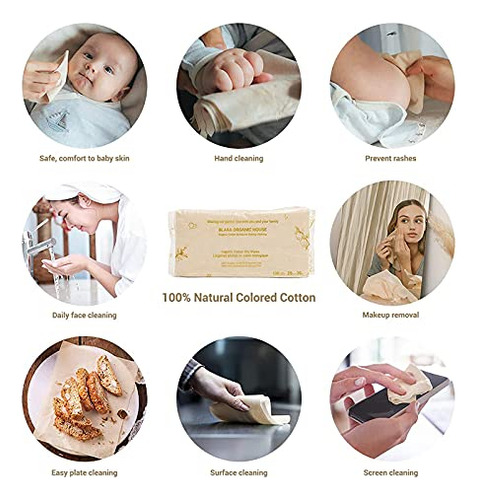 Toallitas Húmedas De Algodón De Color Natural Para Bebés Con